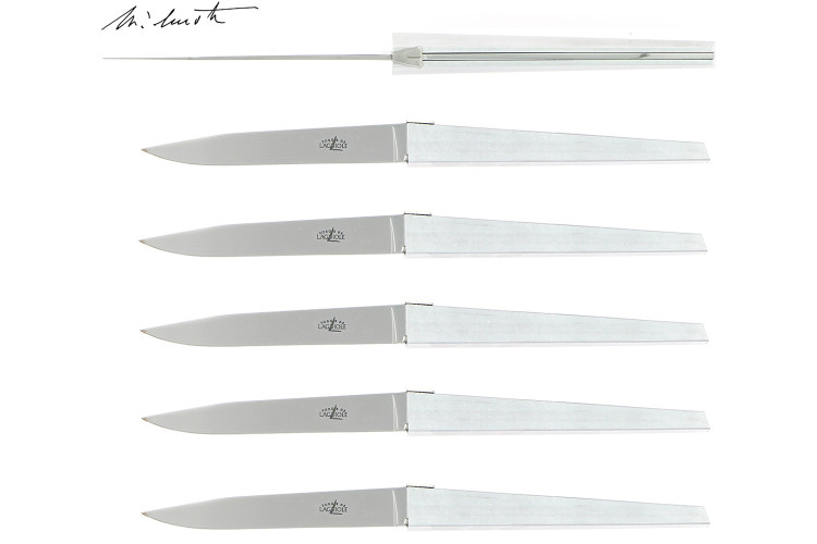 Coffret de 6 couteaux de table Forge de Laguiole J-M Wilmotte X Cyril Lignac manches en aluminium