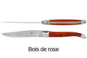 Coffret de 6 couteaux de table Forge de Laguiole 2 mitres en inox panache de bois