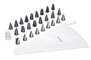 Set pâtissier Kitchencraft avec 26 douilles en acier inoxydable + poche à douille + adaptateur