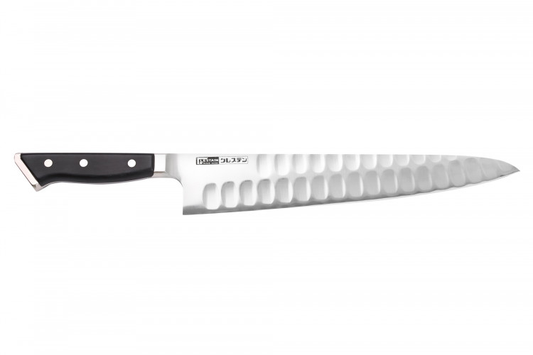 Couteau de chef alv&eacute;ol&eacute; japonais Glestain K Series 30cm