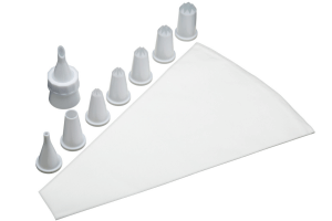 Set pâtissier Kitchencraft avec 8 douilles en polymère + poche en coton