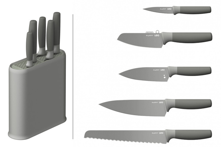 Bloc 5 couteaux Berghoff Leo Balance en ABS / polypropyl&egrave;ne / acier inoxydable