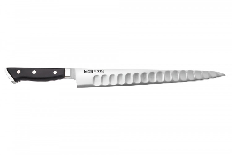 Couteau sujihiki alv&eacute;ol&eacute; japonais Glestain K Series 30cm