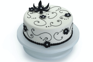 Présentoir à gâteaux rotatif Kitchencraft en polymère blanc diamètre 28cm