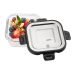Boîte de conservation carrée au frais Gefu Milo en verre borosilicaté et acier inox 300ml