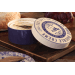 Boîte à brie Artesà Creative Tops Gourmet en céramique bleu motif vintage