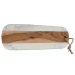 Planche de service Artesà en marbre blanc et bois d'acacia 46x20cm