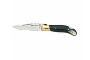 Couteau de chasse Laguiole G.DAVID 602 manche en corne 12cm avec mitre en laiton
