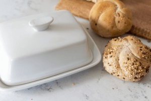 Beurrier KitchenCraft en porcelaine blanche 18cm