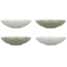 Set de 4 bols à pâtes KitchenCraft en grès émaillé vert et blanc diamètre 22cm