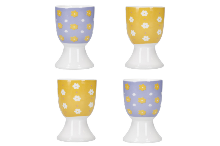 Set de 4 coquetiers KitchenCraft en porcelaine motifs floraux