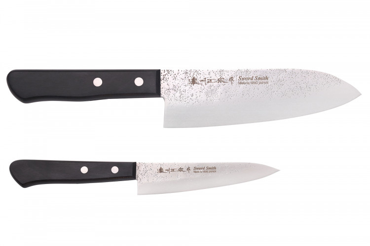Coffret 2 couteaux japonais Satake Nashiji santoku + office