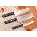 Coffret 3 couteaux japonais Satake Nashiji santoku + nakiri + office