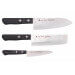 Coffret 3 couteaux japonais Satake Nashiji santoku + nakiri + office