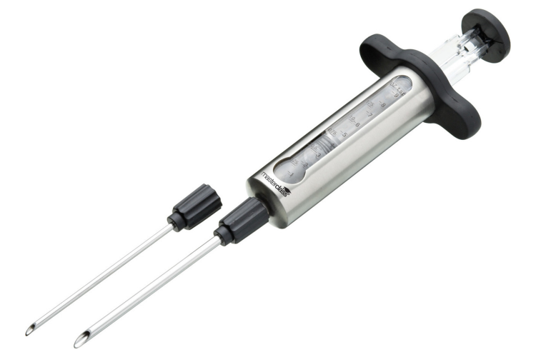 Seringue &agrave; marinade MasterClass en acier inox 45ml + 2 aiguilles
