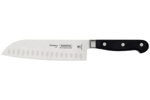 Couteau santoku Tramontina Century lame forgée 18cm manche polycarbonate noir
