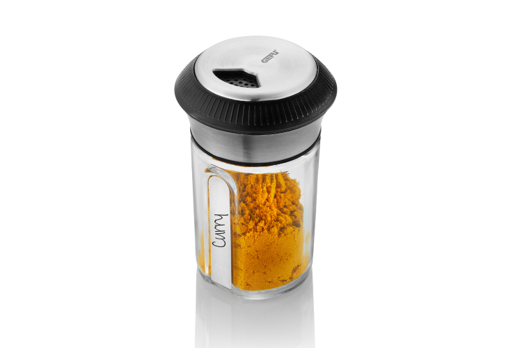 Saupoudreuse &agrave; &eacute;pices et &agrave; herbes Gefu X-Plosion + 6 &eacute;tiquettes autocollantes