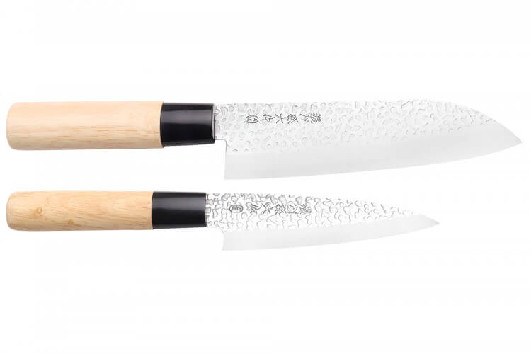 Coffret 2 couteaux japonais Satake Magoroku Saku santoku + deba