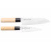 Coffret 2 couteaux japonais Satake Magoroku Saku santoku + deba