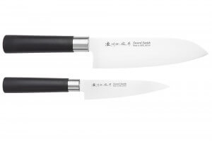 Coffret 2 couteaux japonais Satake Traditional PP santoku + office