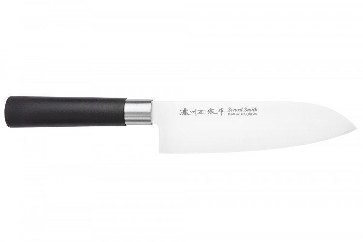 Couteau santoku 17cm japonais Satake Masamune Saku en PP noir