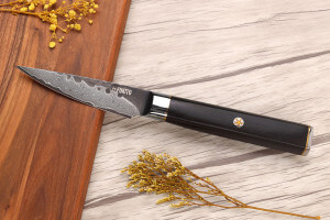 Couteau d'office 9cm Fukito Ébène Damas VG10