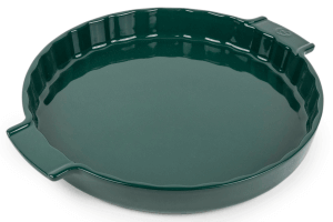 Plat à tarte Peugeot Appolia en céramique vert forêt diamètre 30cm