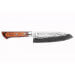 Couteau santoku 17cm japonais Satake Brown Pakkawood AUS-8 San Maï Nashiji