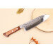 Couteau santoku 17cm japonais Satake Brown Pakkawood AUS-8 San Maï Nashiji