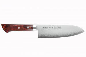 Couteau santoku 17cm japonais Satake Cutlery Brown Pakkawood VG10 San Maï