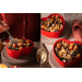 Plat four cœur Peugeot Appolia For You en céramique rouge diamètre 26cm