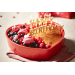 Plat four cœur Peugeot Appolia For You en céramique rouge diamètre 26cm