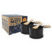 Service à raclette à la bougie Cookut Lumi noir - Services individuels poêlons et spatules