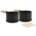 Service à raclette à la bougie Cookut Lumi noir - Services individuels poêlons et spatules