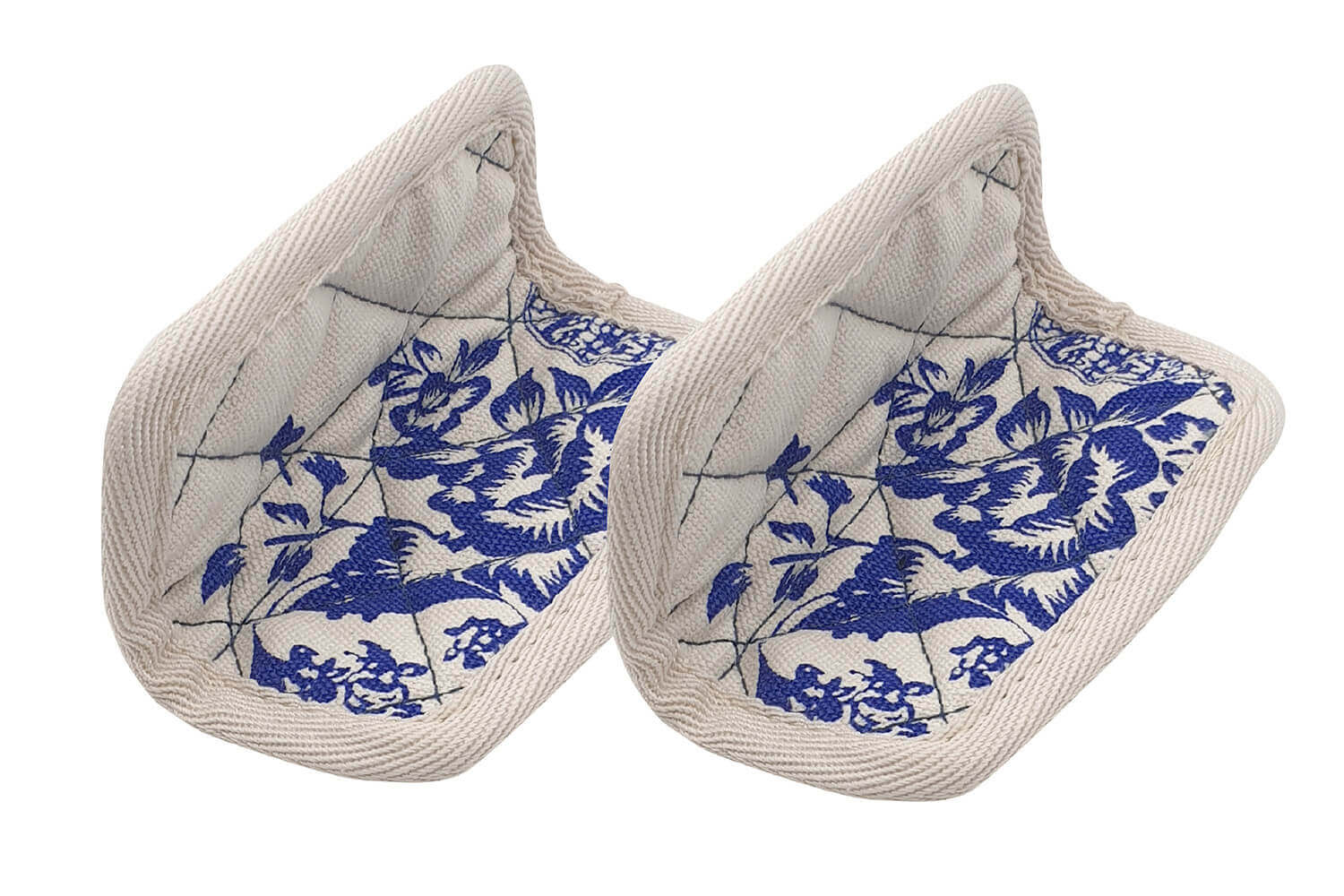 Coton - Fleurs bleues