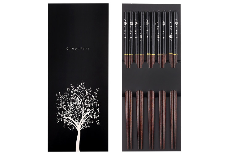 Set de 5 paires de baguettes chinoises Kutoyama en bois de nanmu 23cm