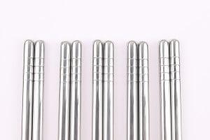 Set de 5 paires de baguettes chinoises Kutoyama en inox 24cm