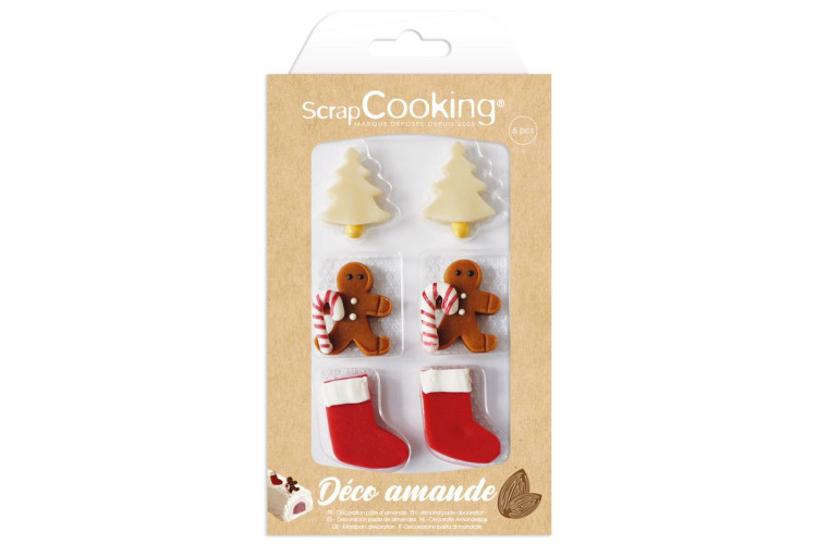 D&eacute;cors Scrapccoking Sweet Xmas en p&acirc;te d'amande