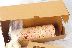 Set 2 boîtes pour cake/bûche Scrapcooking en carton kraft - 35x11x11cm