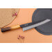 Couteau de chef 21cm japonais artisanal Yuzo Black AS chêne brûlé