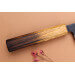 Couteau de chef 21cm japonais artisanal Yuzo Black AS chêne brûlé