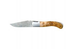 Couteau Laguiole GILLES, lame damas inox, manche 13cm genévrier
