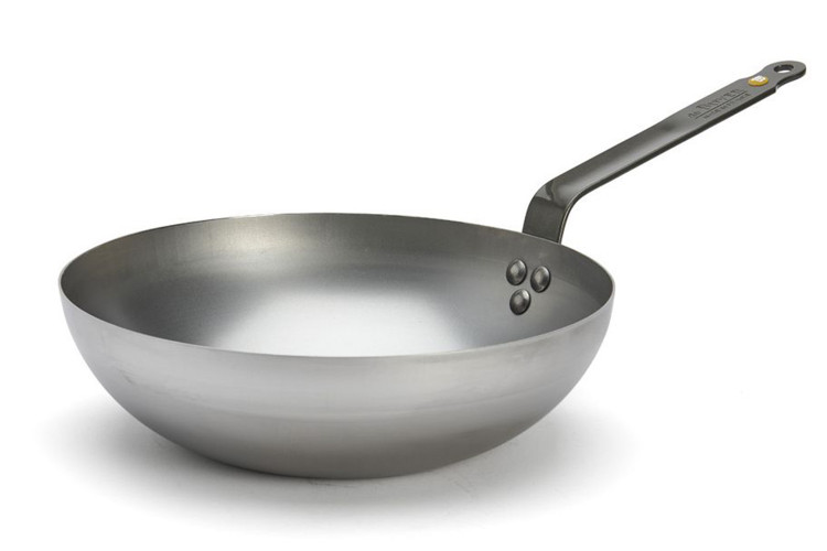 Wok bomb&eacute; &agrave; queue De Buyer Mineral B &oslash;28cm en fer