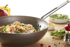 Wok bombé à queue De Buyer Mineral B ø28cm en fer