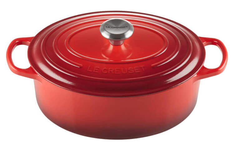 Cocotte ovale en fonte émaillée Le Creuset Signature 29cm cerise