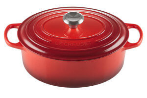 Cocotte ovale en fonte émaillée Le Creuset Signature 29cm Cerise