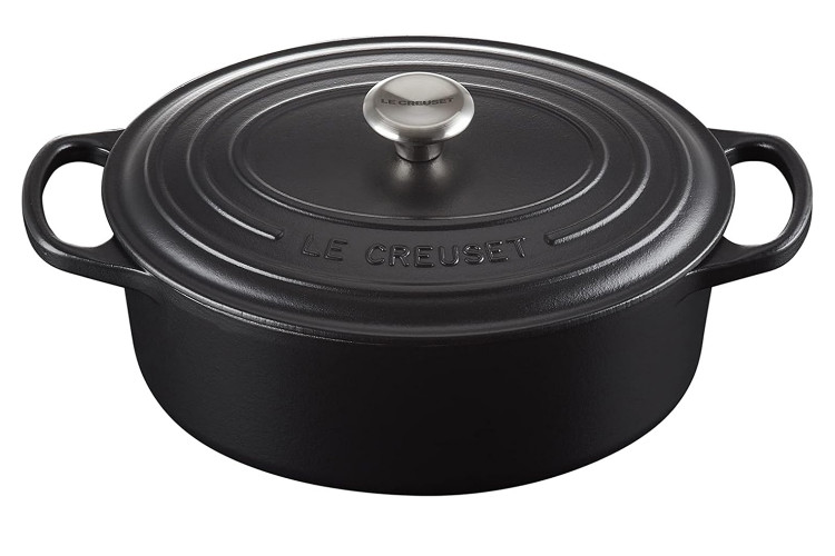 Cocotte ovale en fonte &eacute;maill&eacute;e Le Creuset Signature 29cm Noir Mat