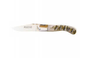 Couteau Laguiole GILLES, lame brillante, manche 13 cm corne de bélier