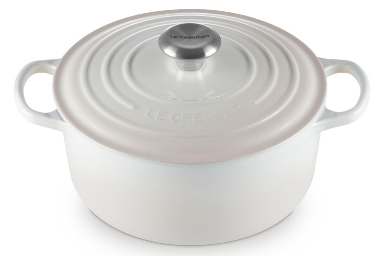 Cocotte ronde en fonte &eacute;maill&eacute;e Le Creuset Signature 24cm Meringue