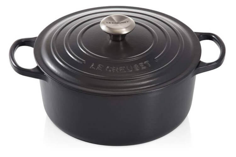 Cocotte ronde en fonte émaillée Le Creuset Signature 24cm Noir Mat